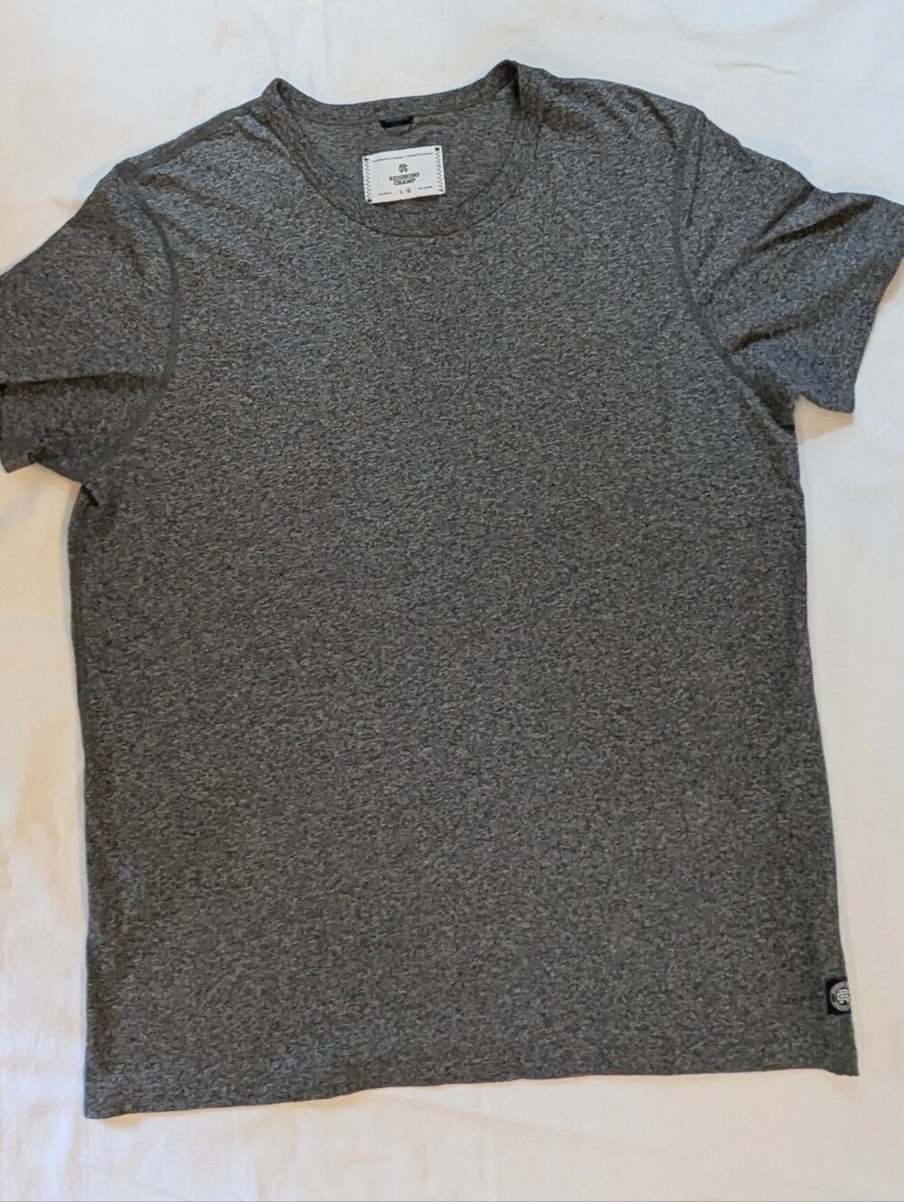 Reigning Champ Heather Grey 100% Cotton Crewneck Tee - Men's Size L
